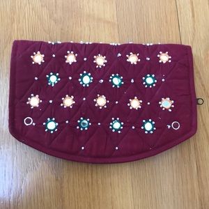 Plum beaded clutch